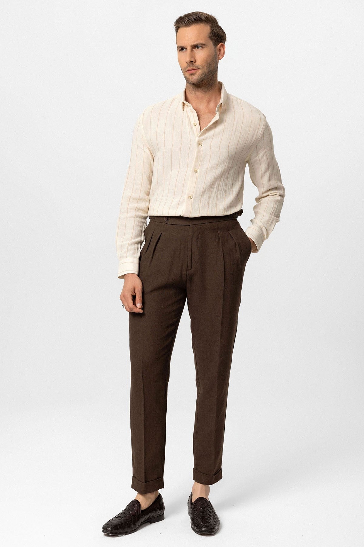 Antioch Slim Fit Çizgili Erkek Gömlek