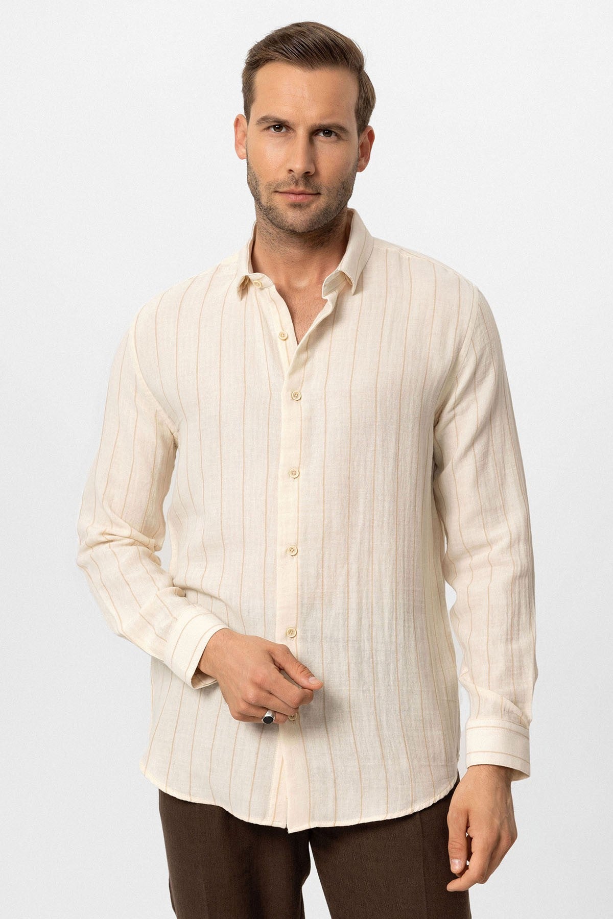 Antioch Slim Fit Çizgili Erkek Gömlek