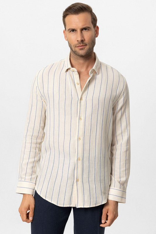 Antioch Slim Fit Çizgili Erkek Gömlek