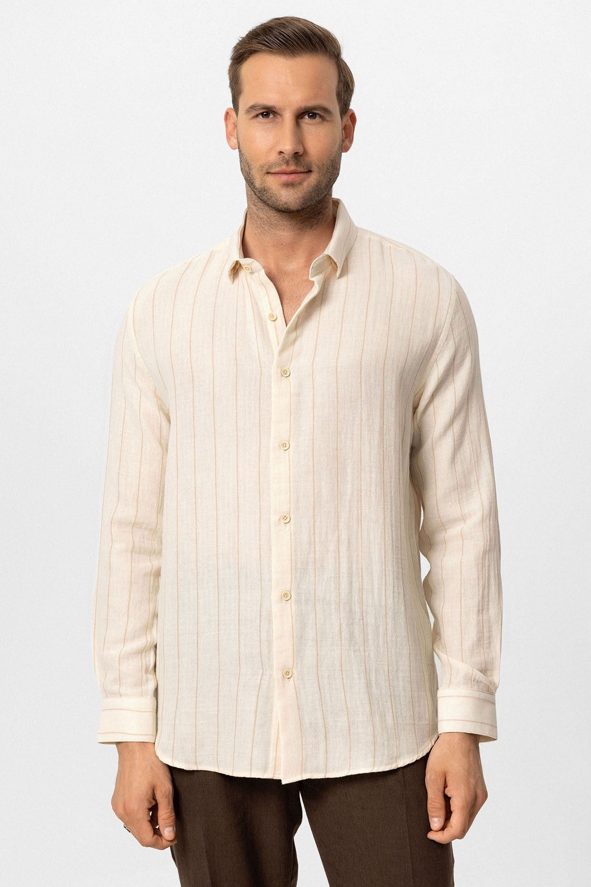 Antioch Slim Fit Çizgili Erkek Gömlek