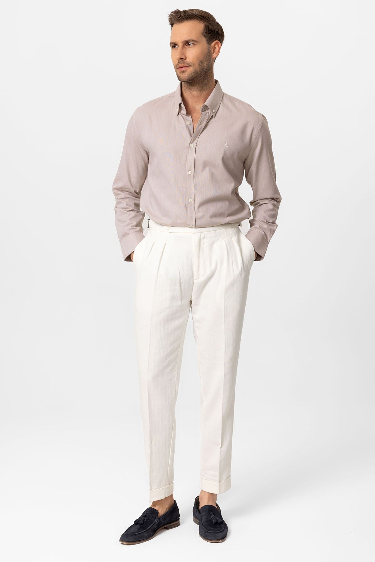 Antioch Yaka Düğmeli Slim Fit Erkek Gömlek