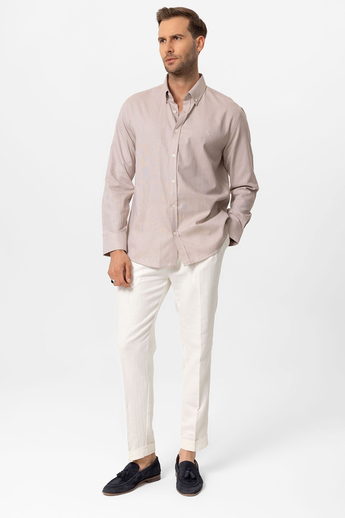 Antioch Yaka Düğmeli Slim Fit Erkek Gömlek