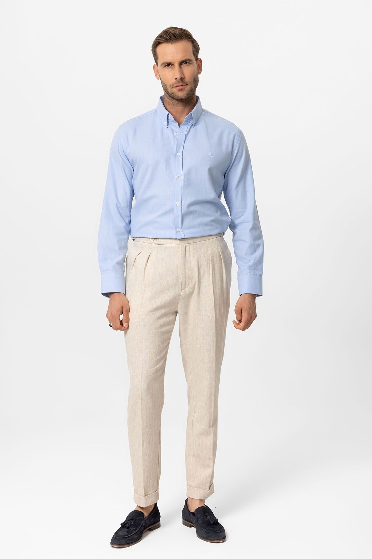 Antioch Yaka Düğmeli Slim Fit Erkek Gömlek