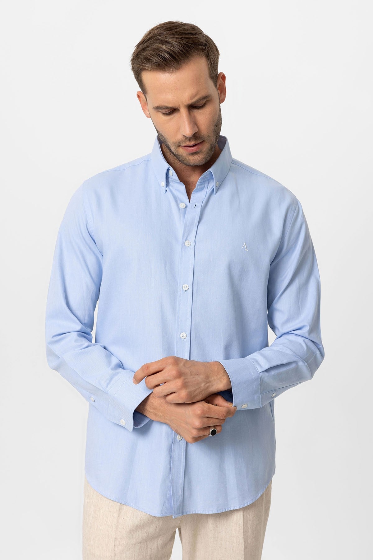 Antioch Yaka Düğmeli Slim Fit Erkek Gömlek