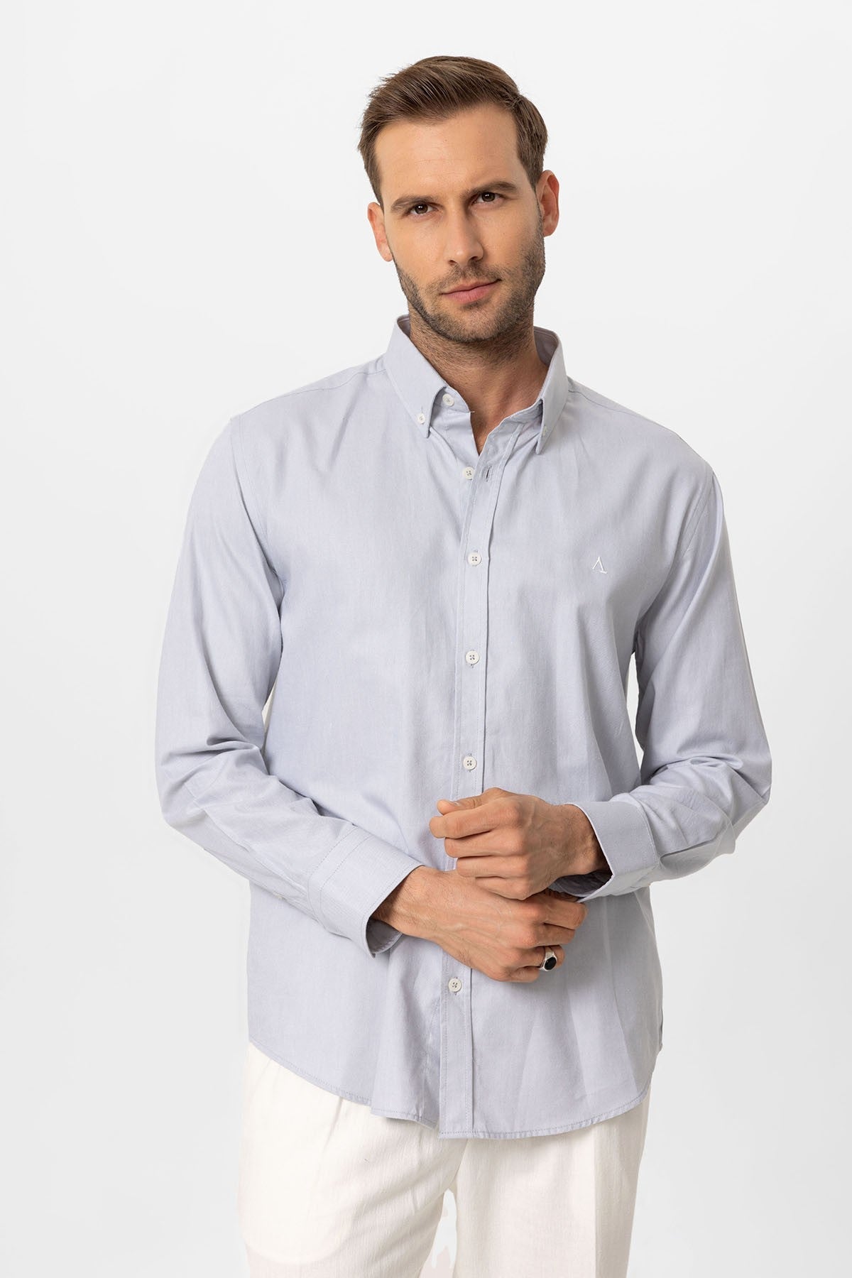 Antioch Yaka Düğmeli Slim Fit Erkek Gömlek