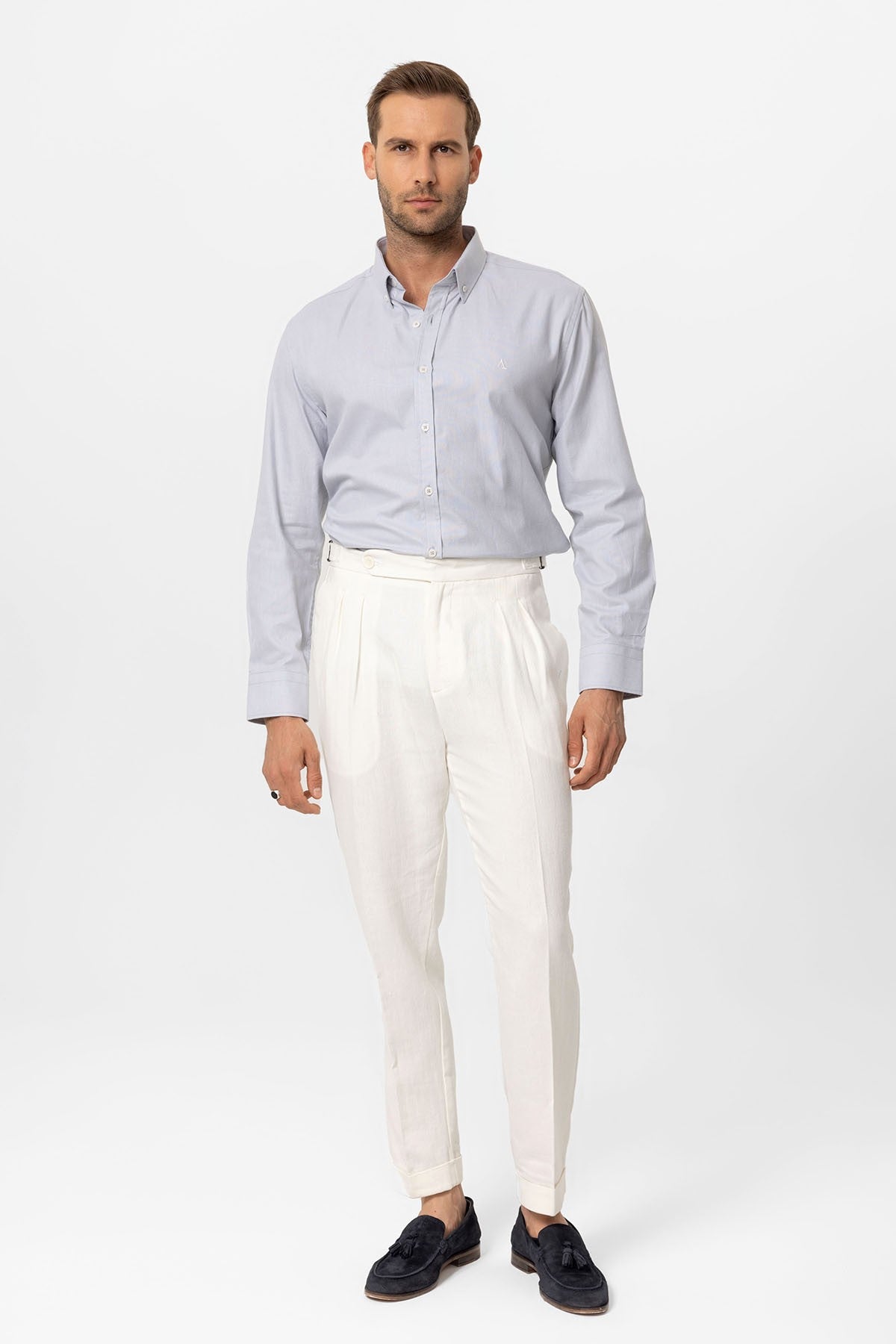 Antioch Yaka Düğmeli Slim Fit Erkek Gömlek
