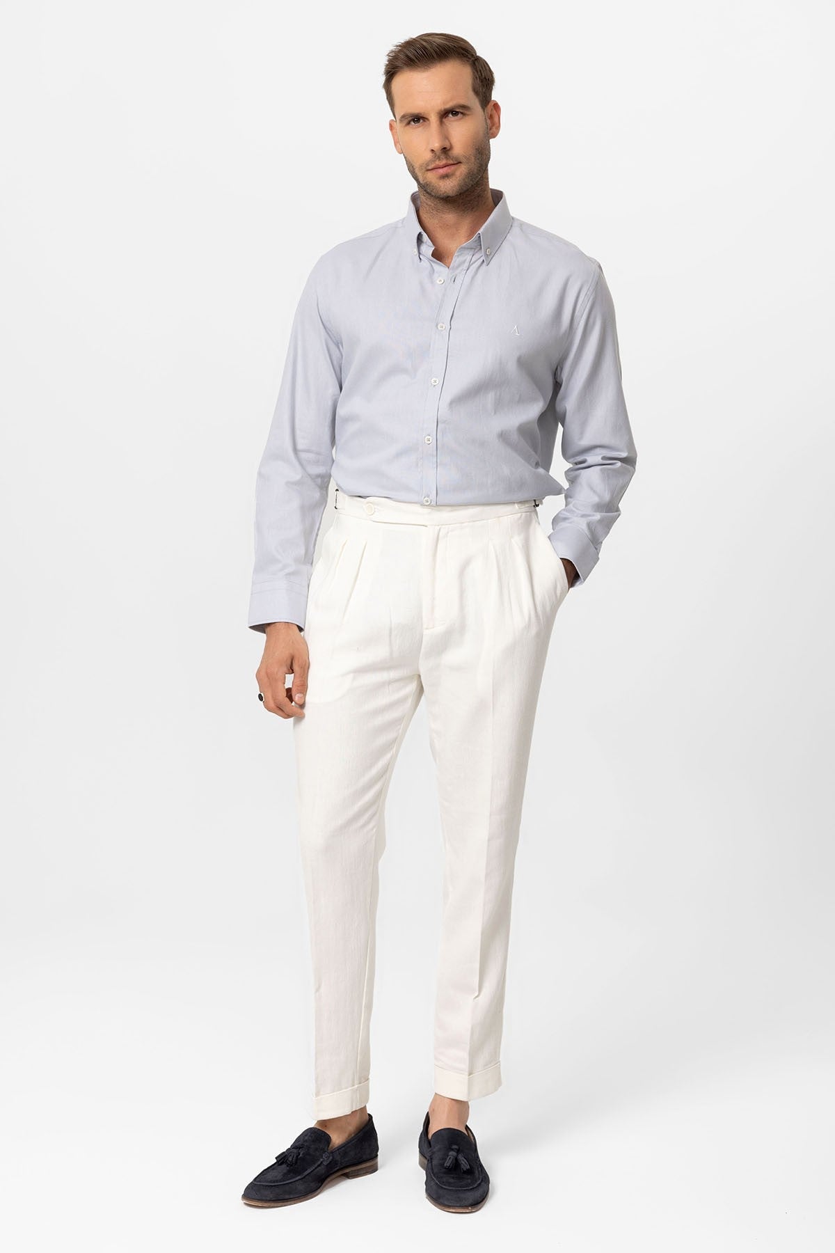 Antioch Yaka Düğmeli Slim Fit Erkek Gömlek