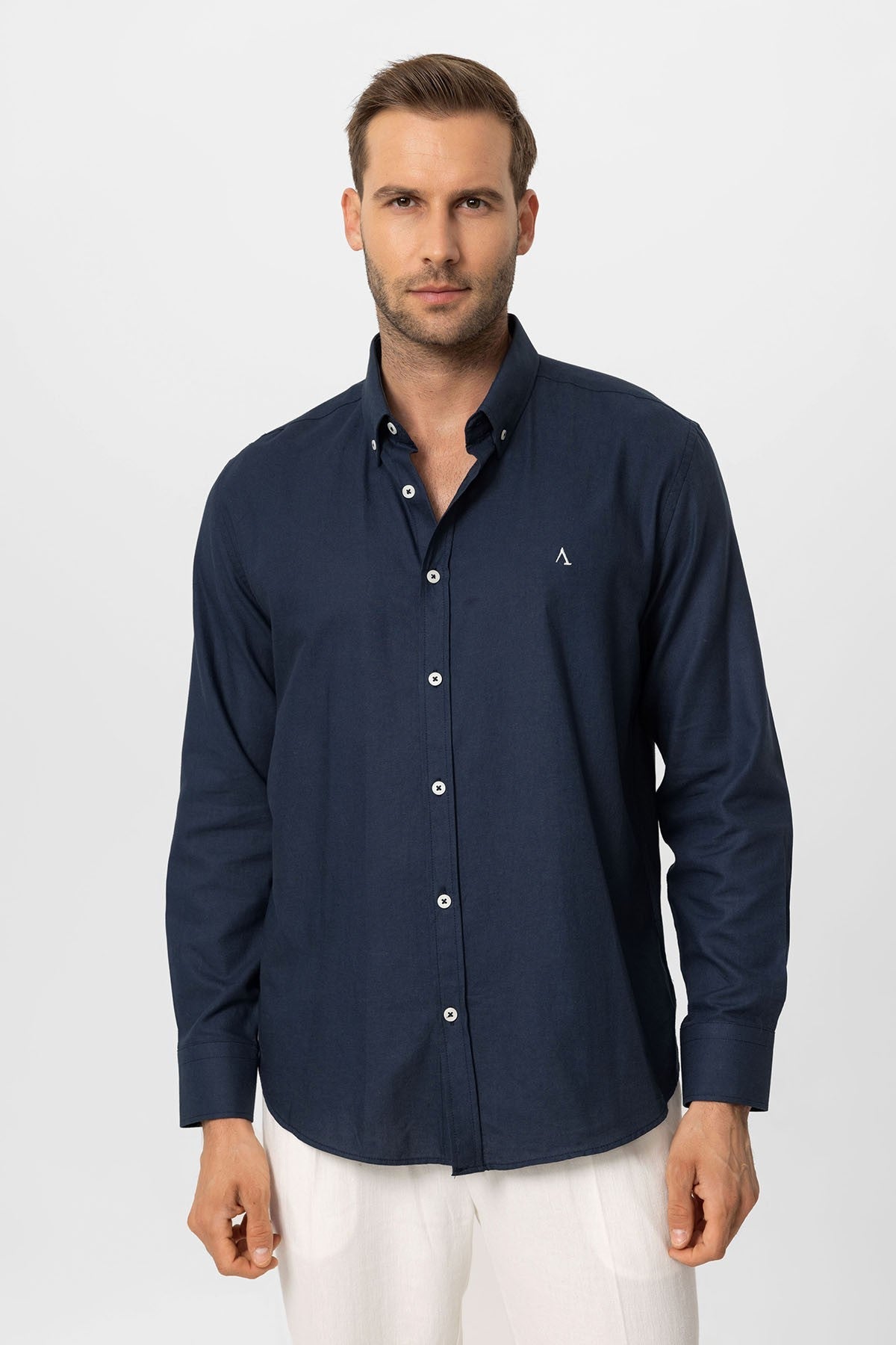Antioch Yaka Düğmeli Slim Fit Erkek Gömlek