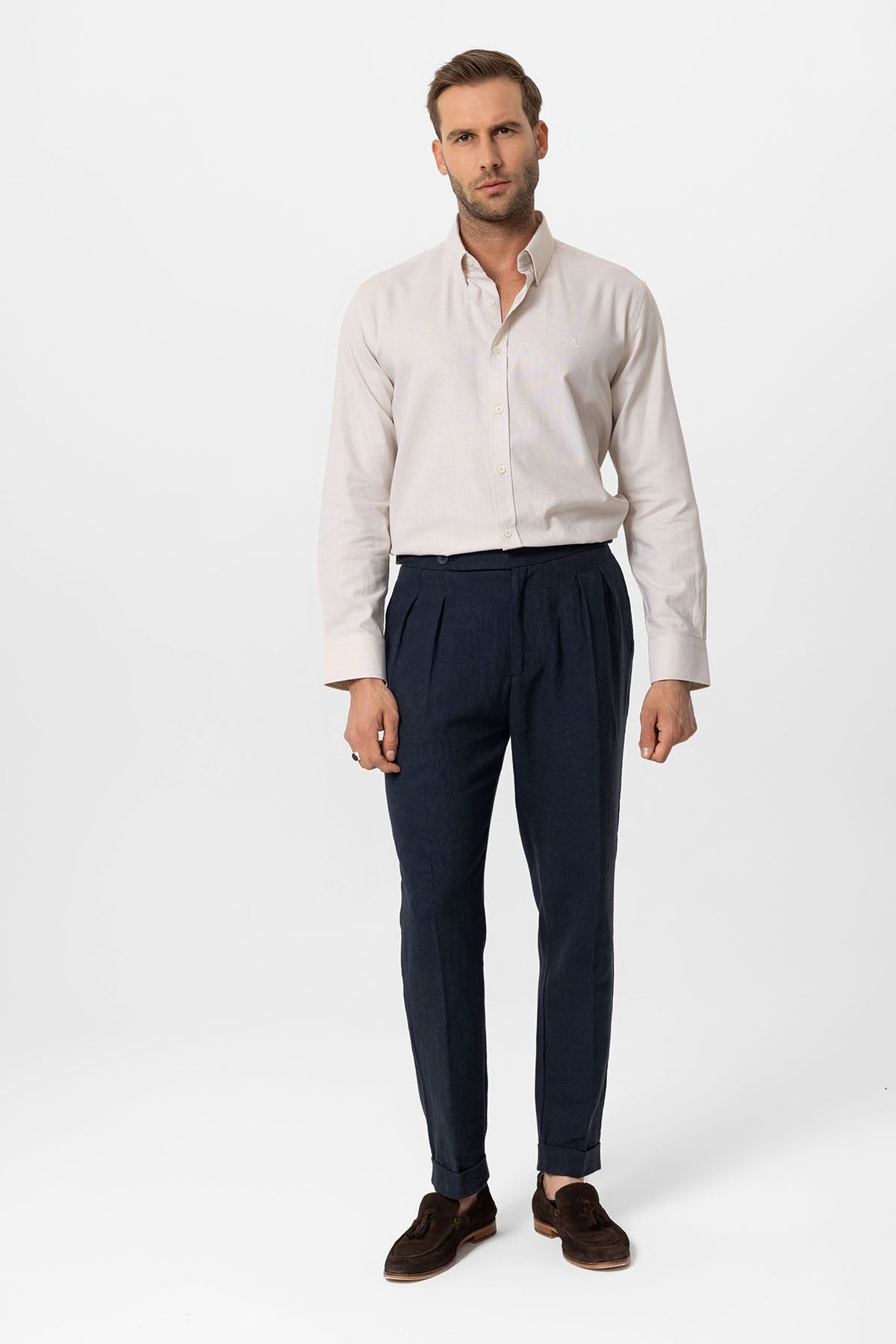 Antioch Yaka Düğmeli Slim Fit Erkek Gömlek