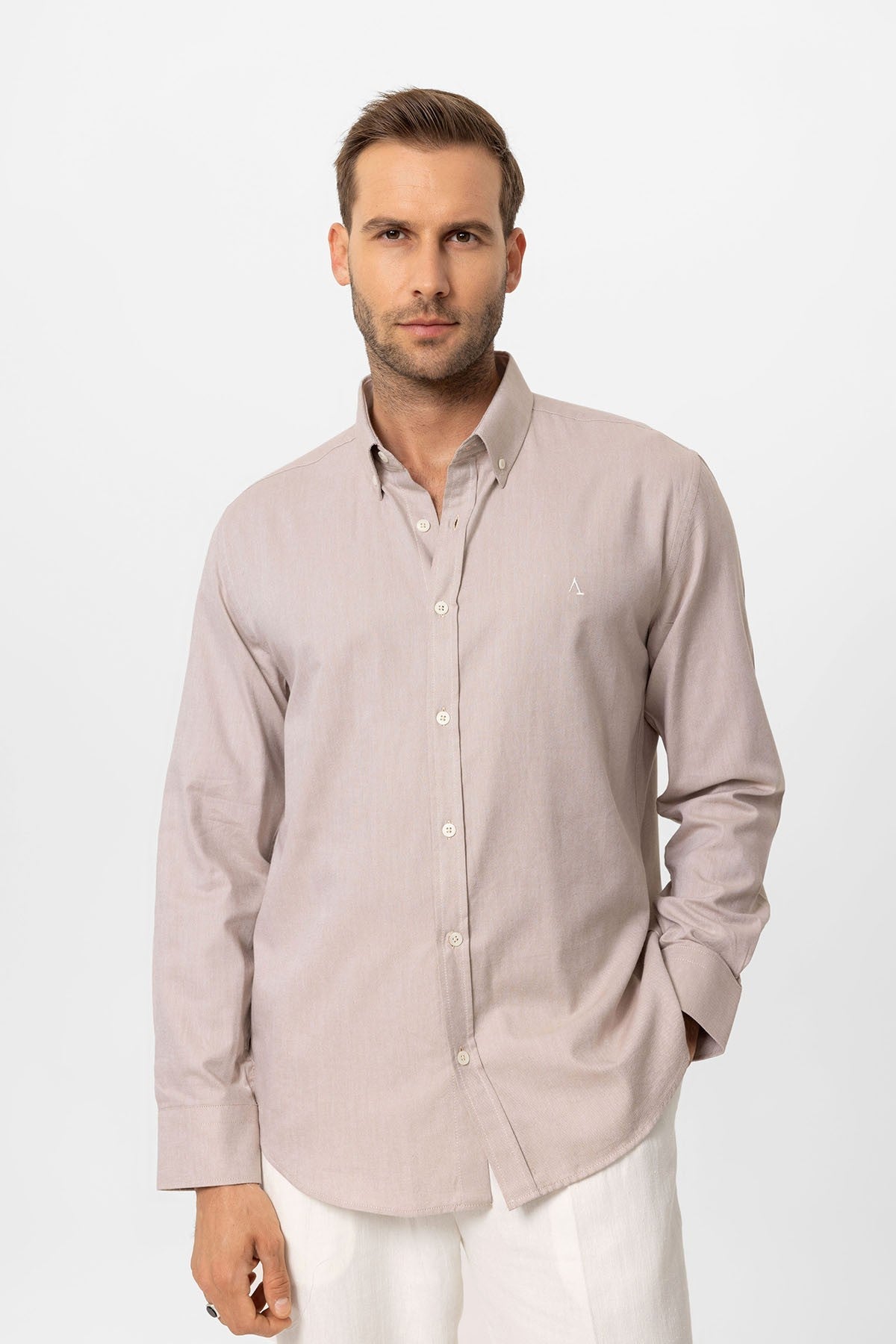 Antioch Yaka Düğmeli Slim Fit Erkek Gömlek