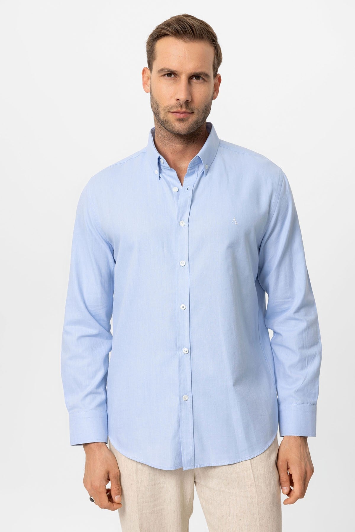 Antioch Yaka Düğmeli Slim Fit Erkek Gömlek