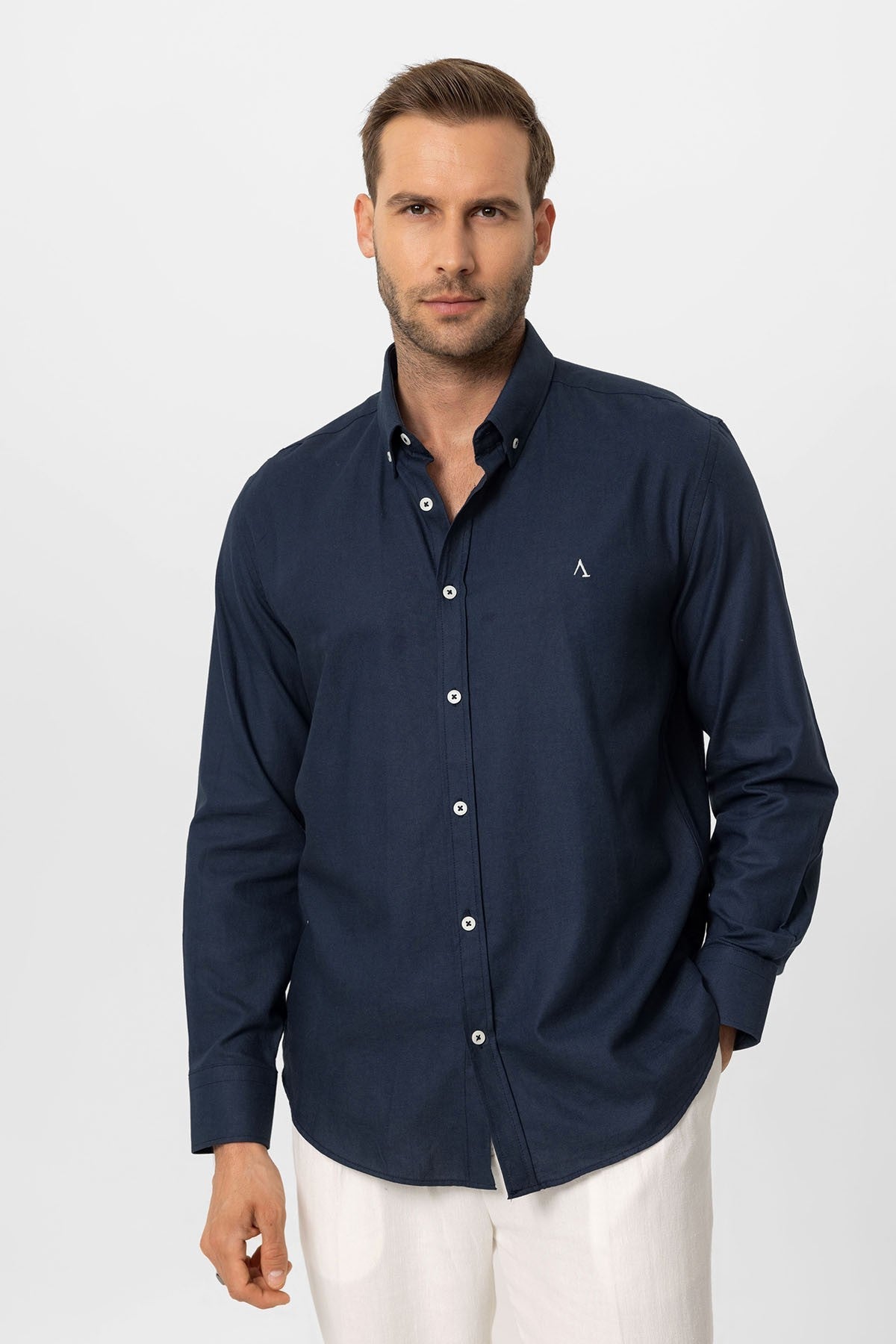 Antioch Yaka Düğmeli Slim Fit Erkek Gömlek