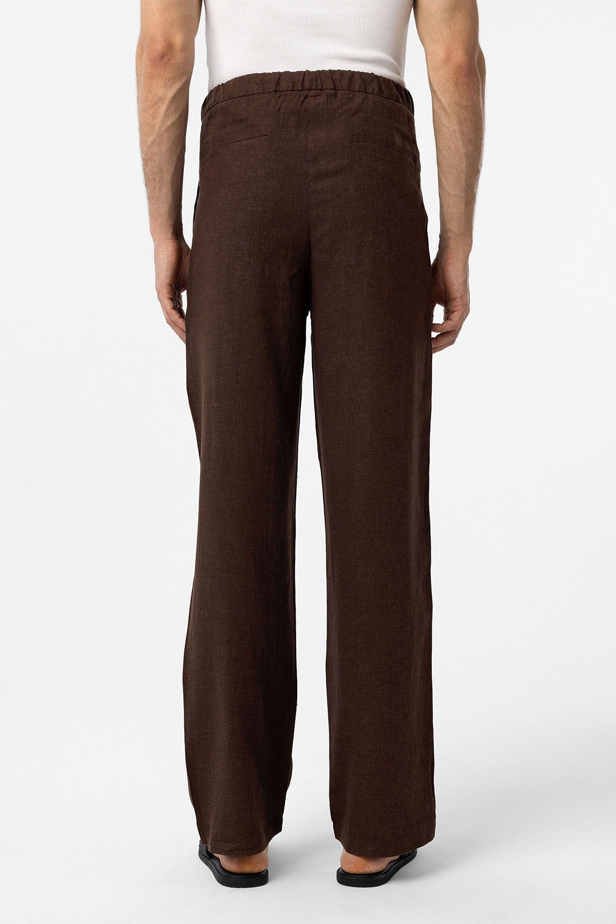 Antioch Bel Bağlamalı Keten Karışımlı Baggy Erkek Pantolon