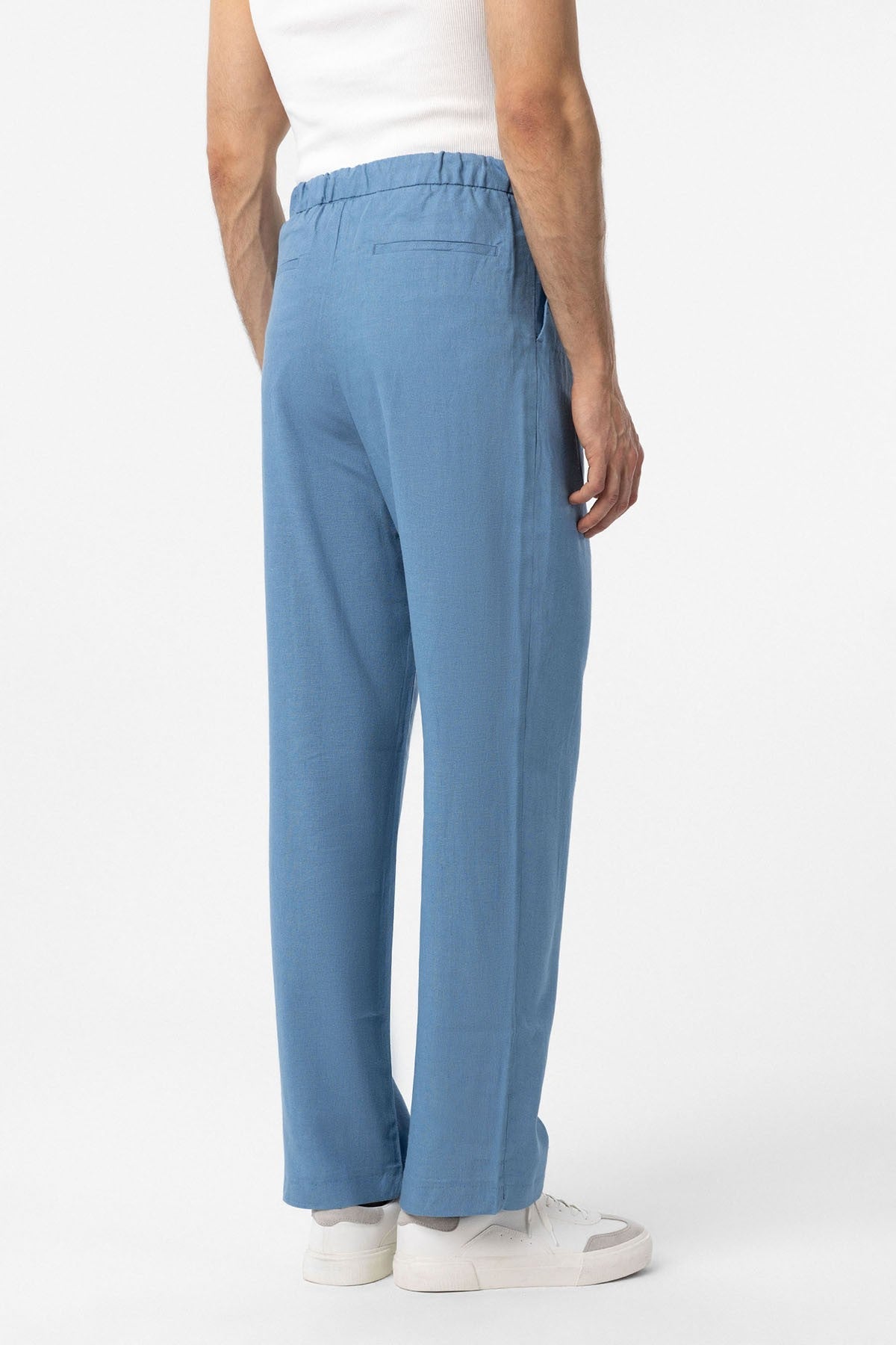 Antioch Bel Bağlamalı Keten Karışımlı Baggy Erkek Pantolon