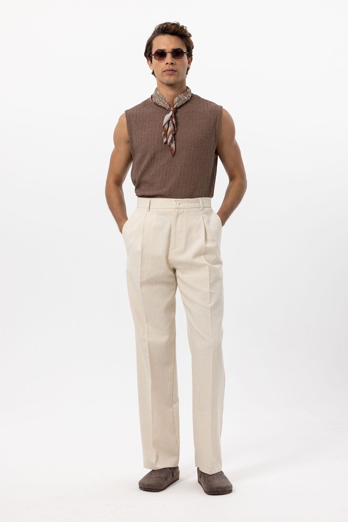 Antioch Keten Karışımlı Baggy Erkek Pantolon