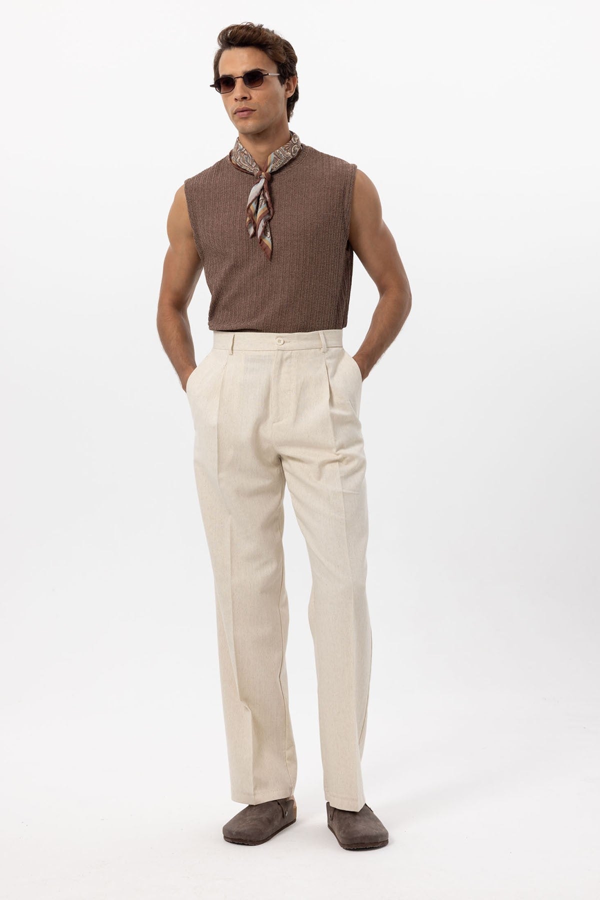 Antioch Keten Karışımlı Baggy Erkek Pantolon
