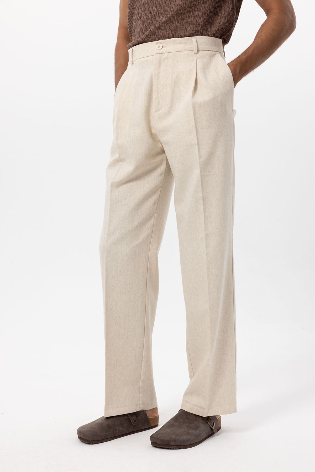 Antioch Keten Karışımlı Baggy Erkek Pantolon