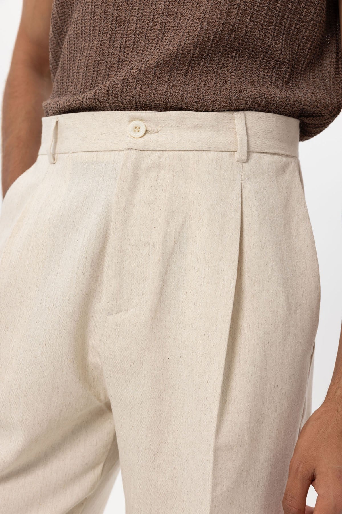 Antioch Keten Karışımlı Baggy Erkek Pantolon