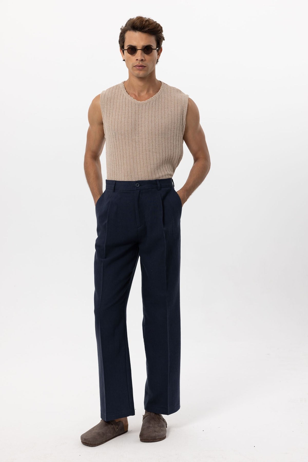 Antioch Keten Karışımlı Baggy Erkek Pantolon