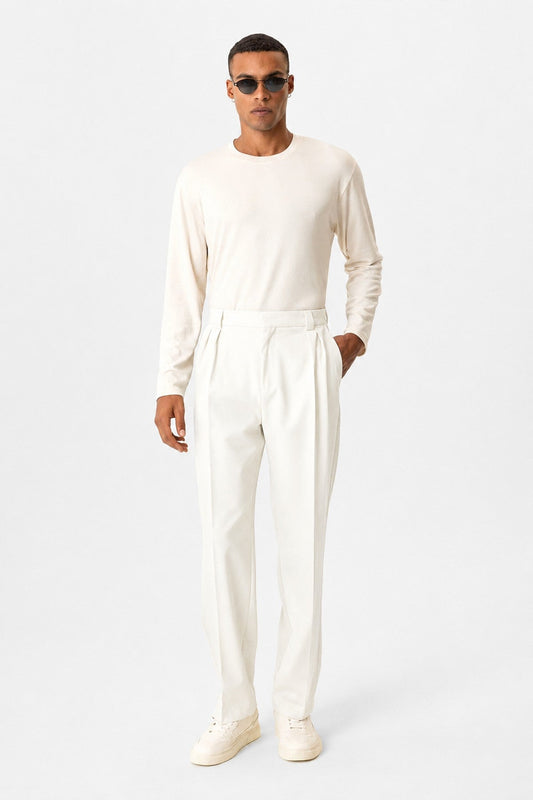 Yüksek Bel Pileli Relaxed Fit Baggy Erkek Pantolon