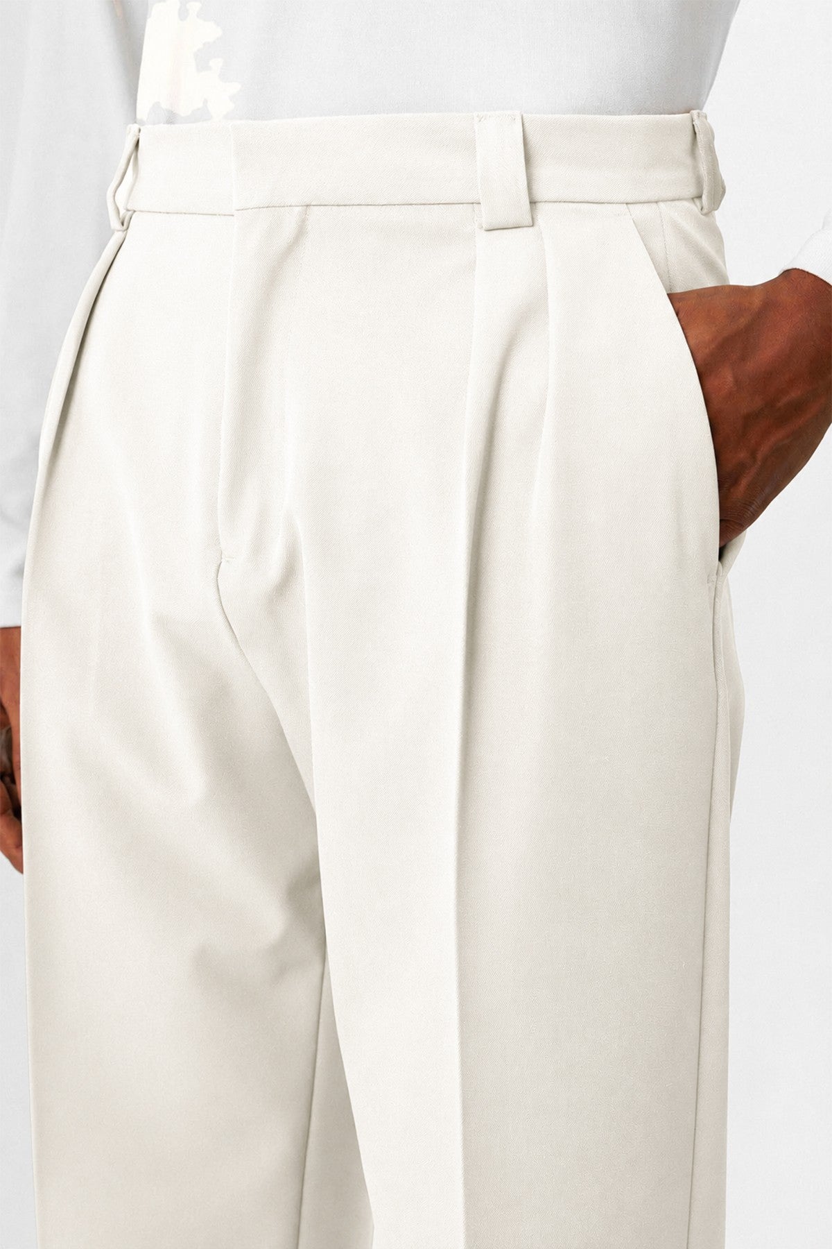 Yüksek Bel Pileli Relaxed Fit Baggy Erkek Pantolon