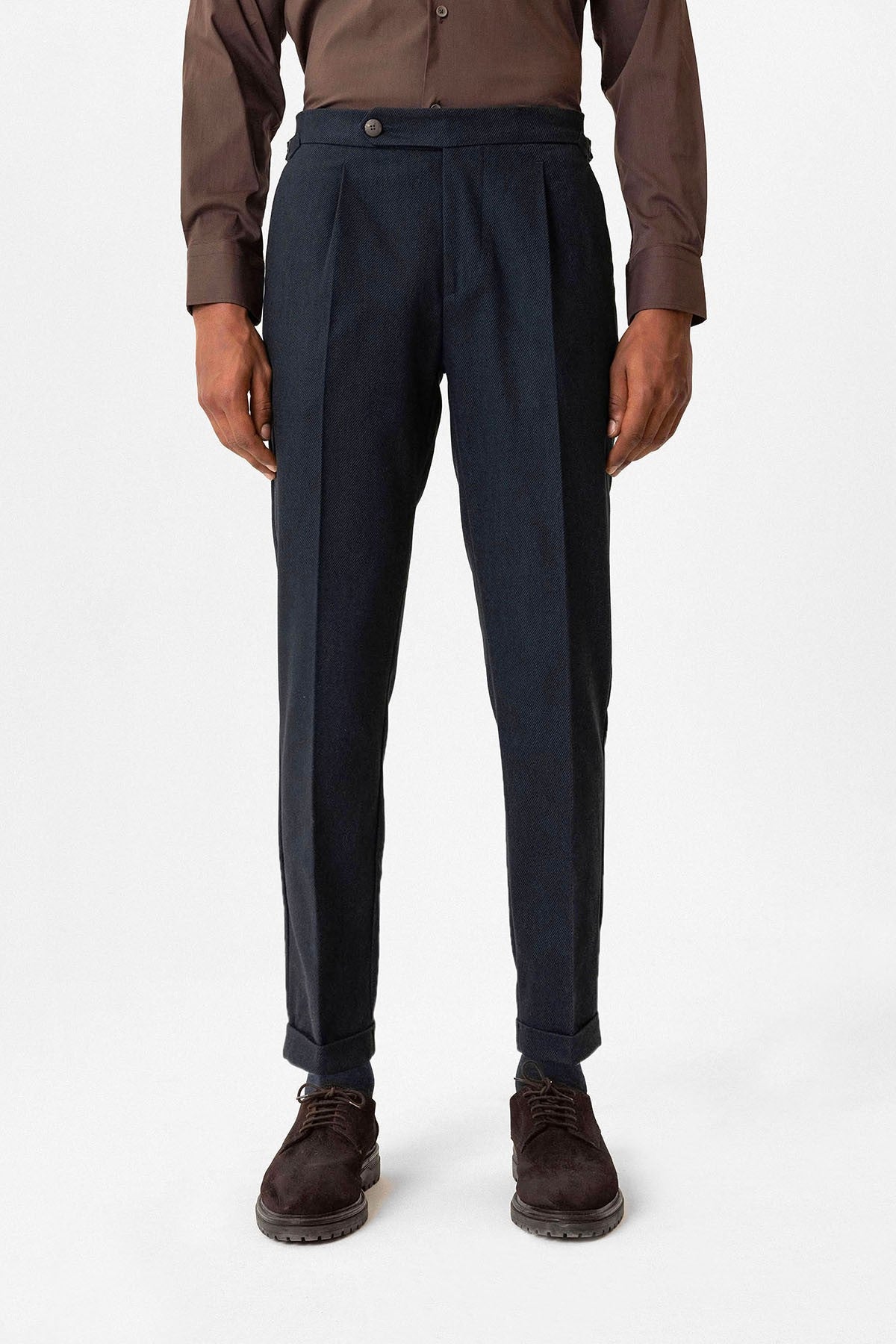 Antioch Yüksek Bel Pileli Duble Paça Erkek Pantolon