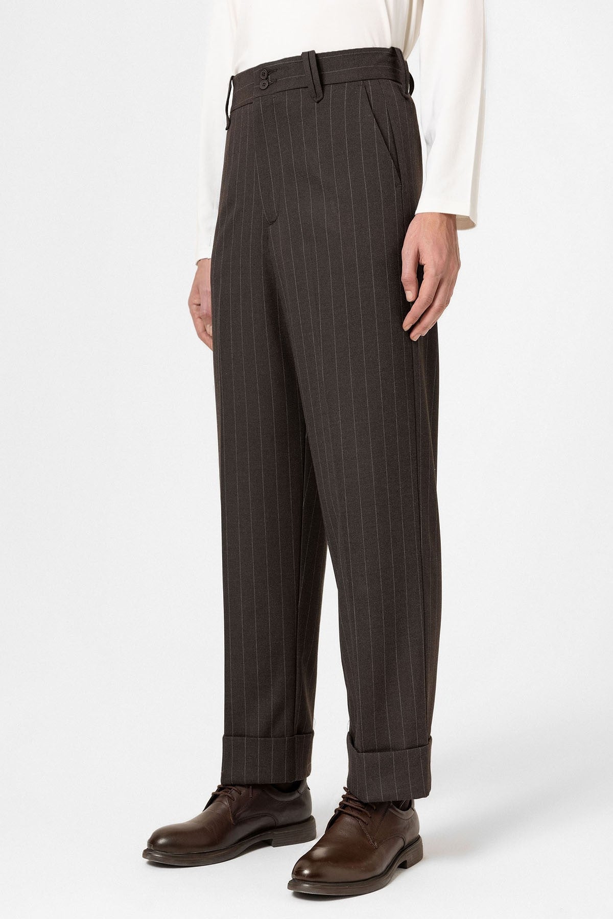 Antioch Yüksek Bel Çizgili Relaxed Fit Erkek Pantolon