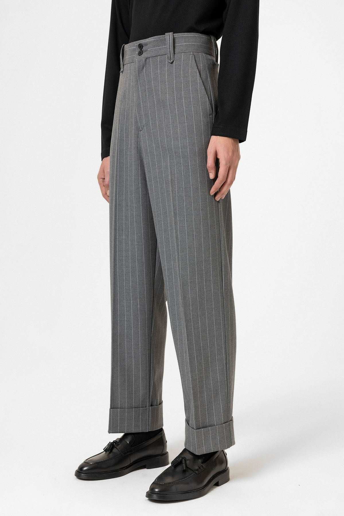 Antioch Yüksek Bel Çizgili Relaxed Fit Erkek Pantolon