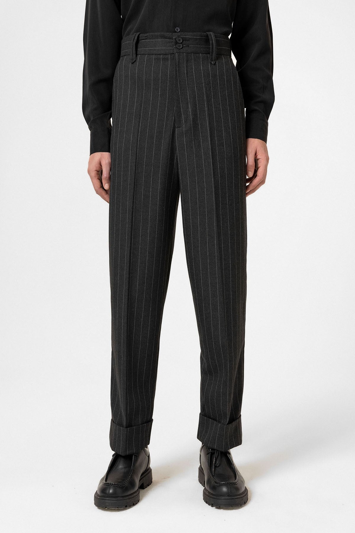 Antioch Yüksek Bel Çizgili Relaxed Fit Erkek Pantolon
