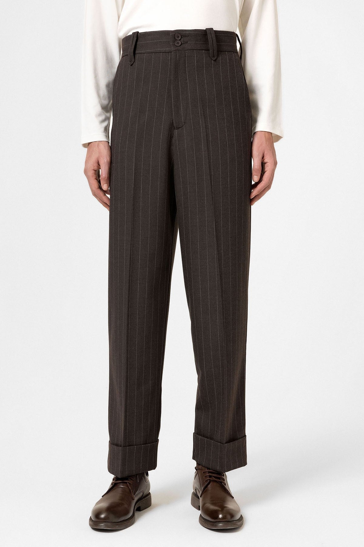 Antioch Yüksek Bel Çizgili Relaxed Fit Erkek Pantolon