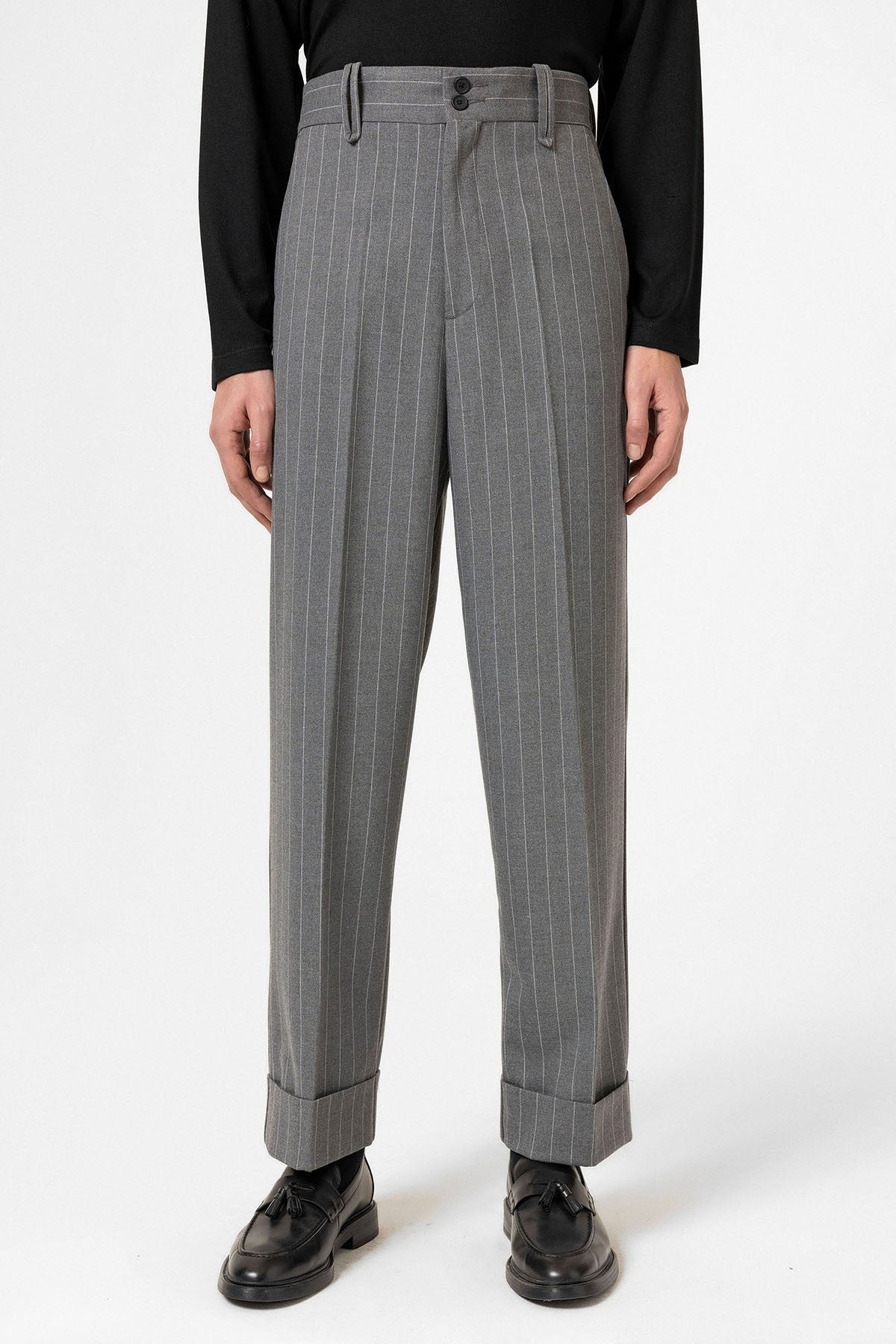 Antioch Yüksek Bel Çizgili Relaxed Fit Erkek Pantolon