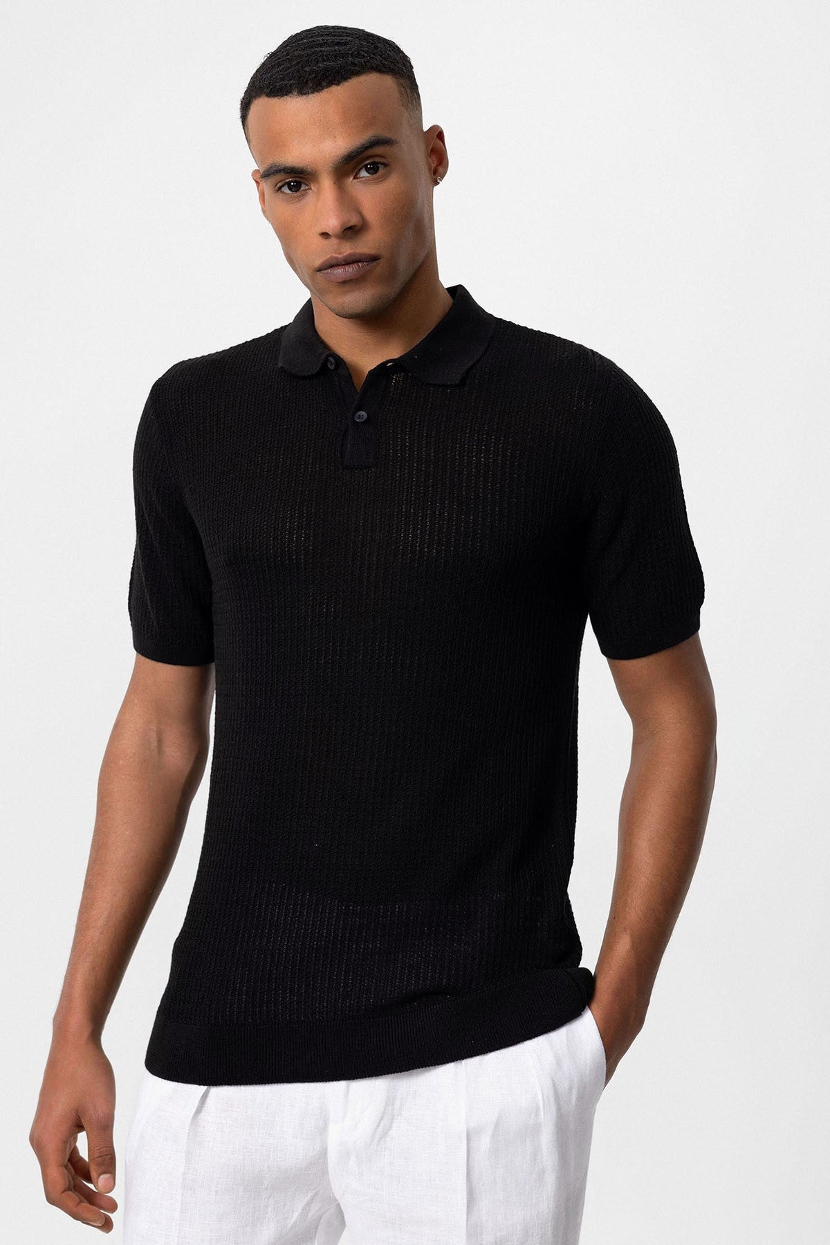Antioch Polo Yaka Örme Erkek Triko T-Shirt