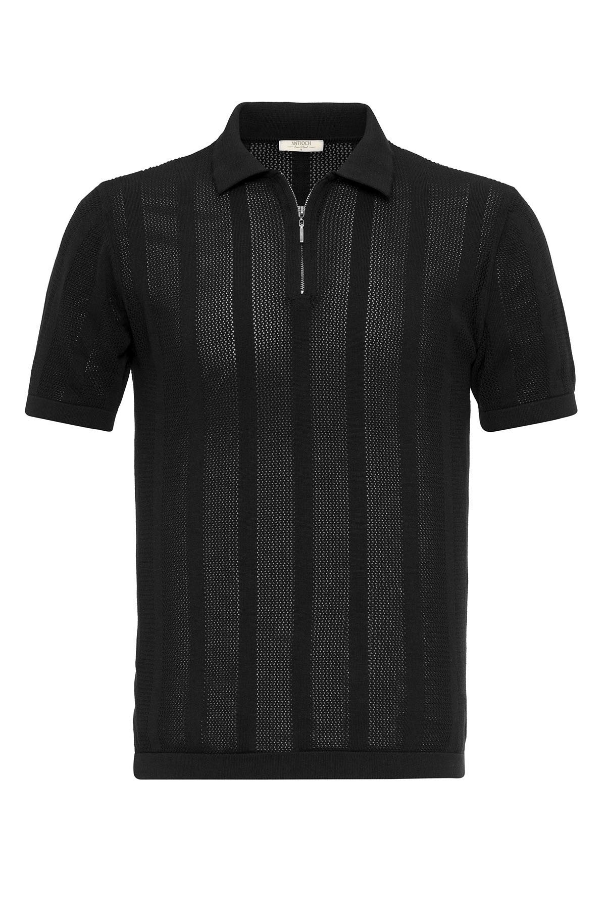 Antioch Polo Yaka Fermuarlı Örme Erkek T-Shirt