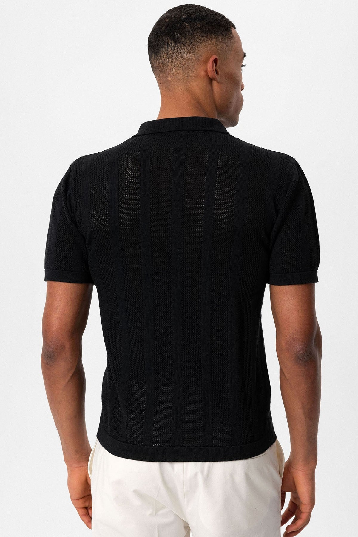 Antioch Polo Yaka Fermuarlı Örme Erkek T-Shirt