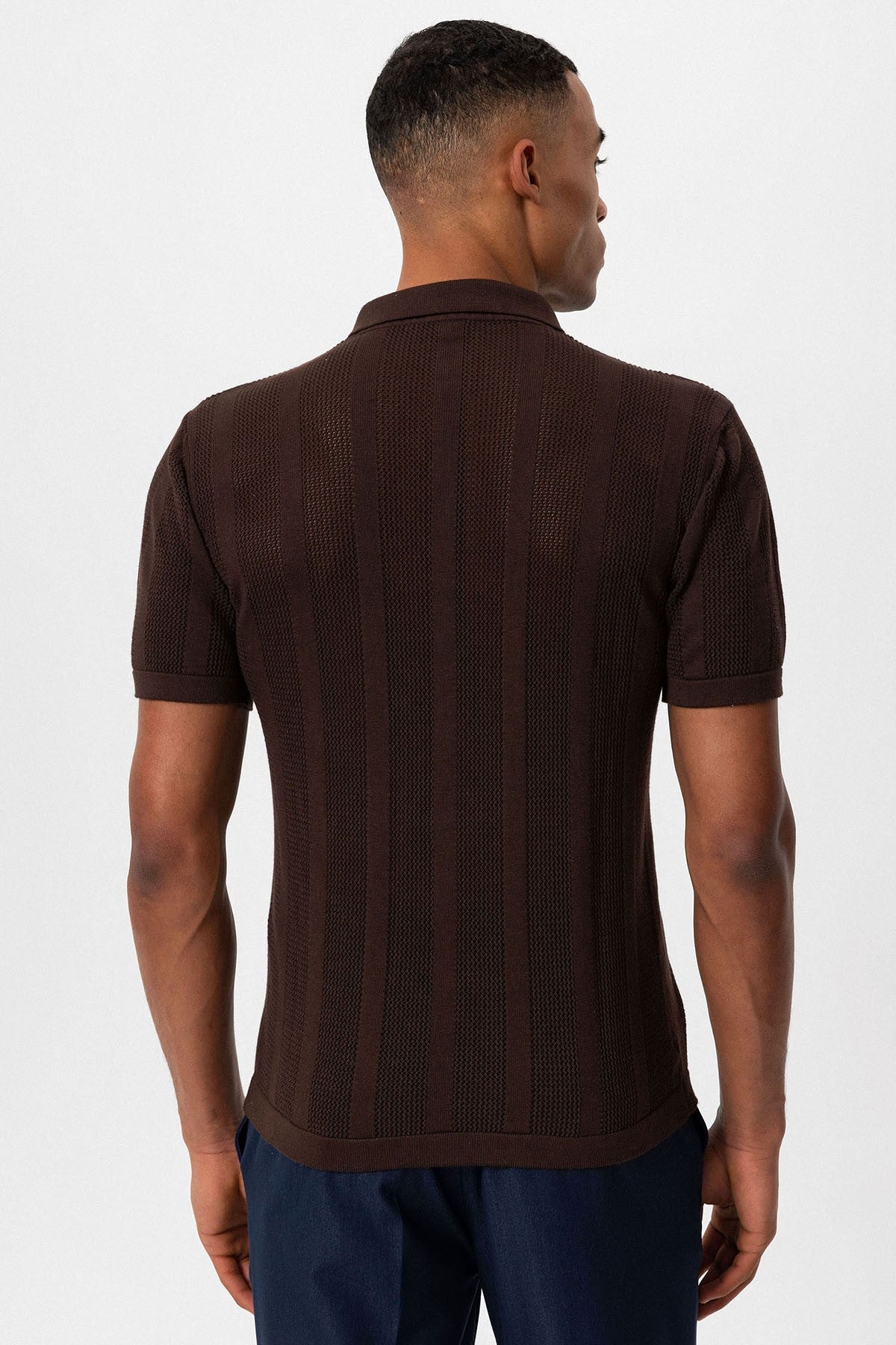 Antioch Polo Yaka Fermuarlı Örme Erkek T-Shirt