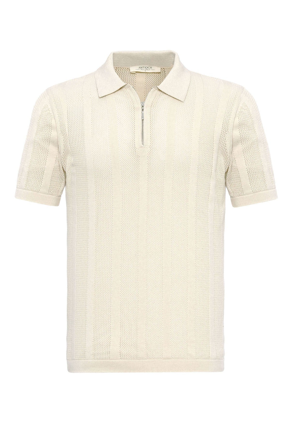Antioch Polo Yaka Fermuarlı Örme Erkek T-Shirt