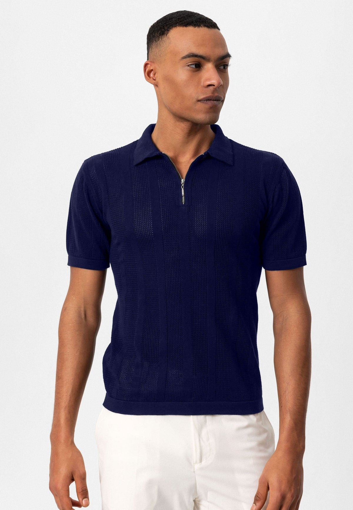 Antioch Polo Yaka Fermuarlı Örme Erkek T-Shirt