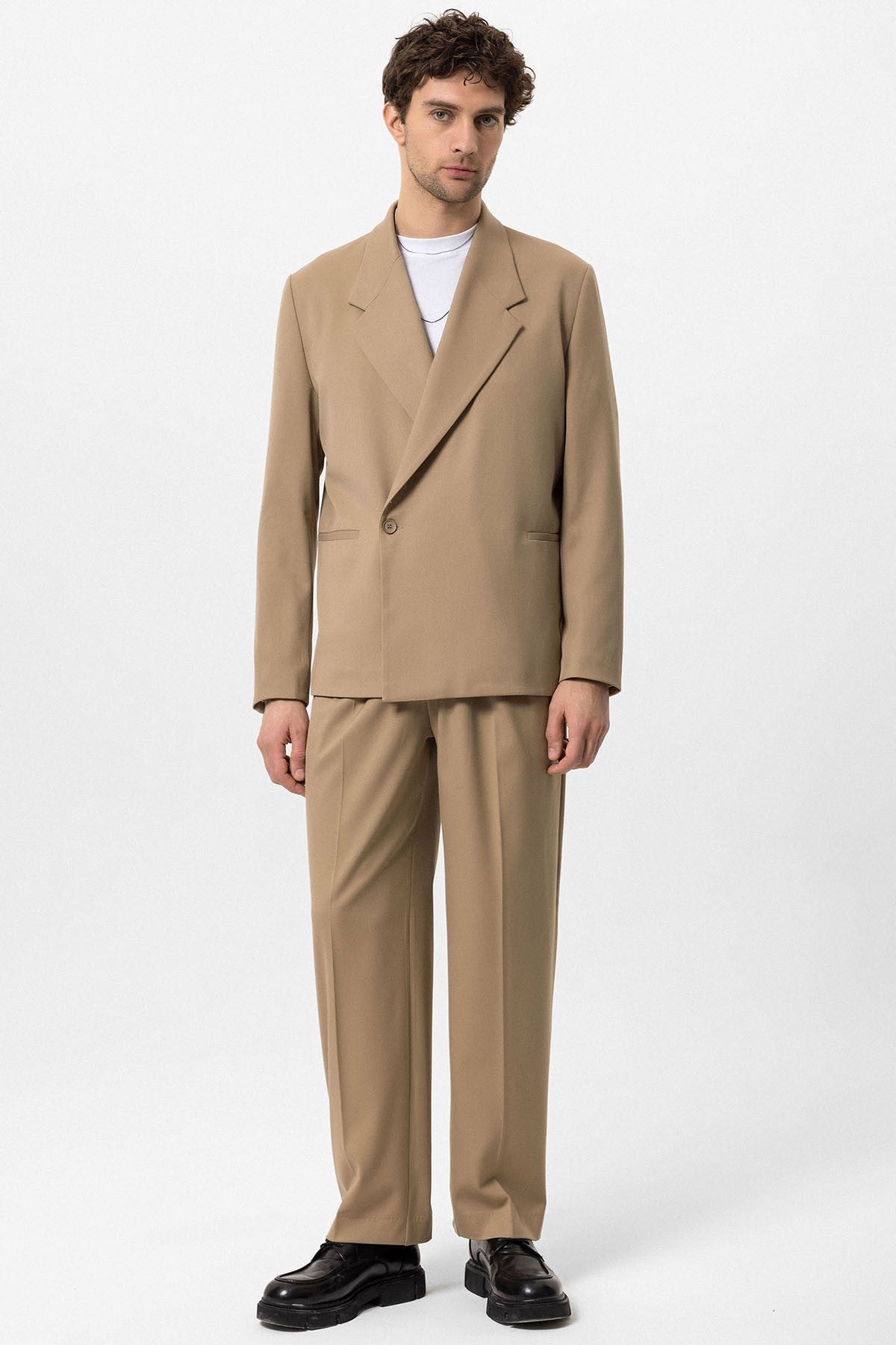 Kruvaze Kapama Fleto Cepli Erkek Blazer Ceket