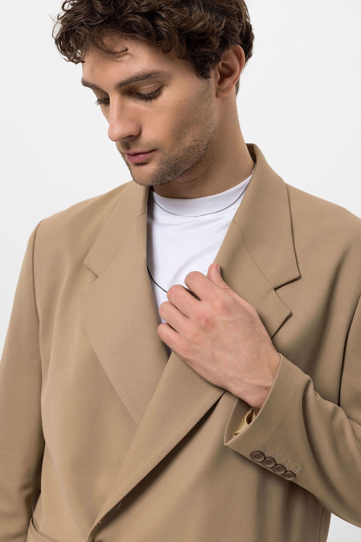 Kruvaze Kapama Fleto Cepli Erkek Blazer Ceket