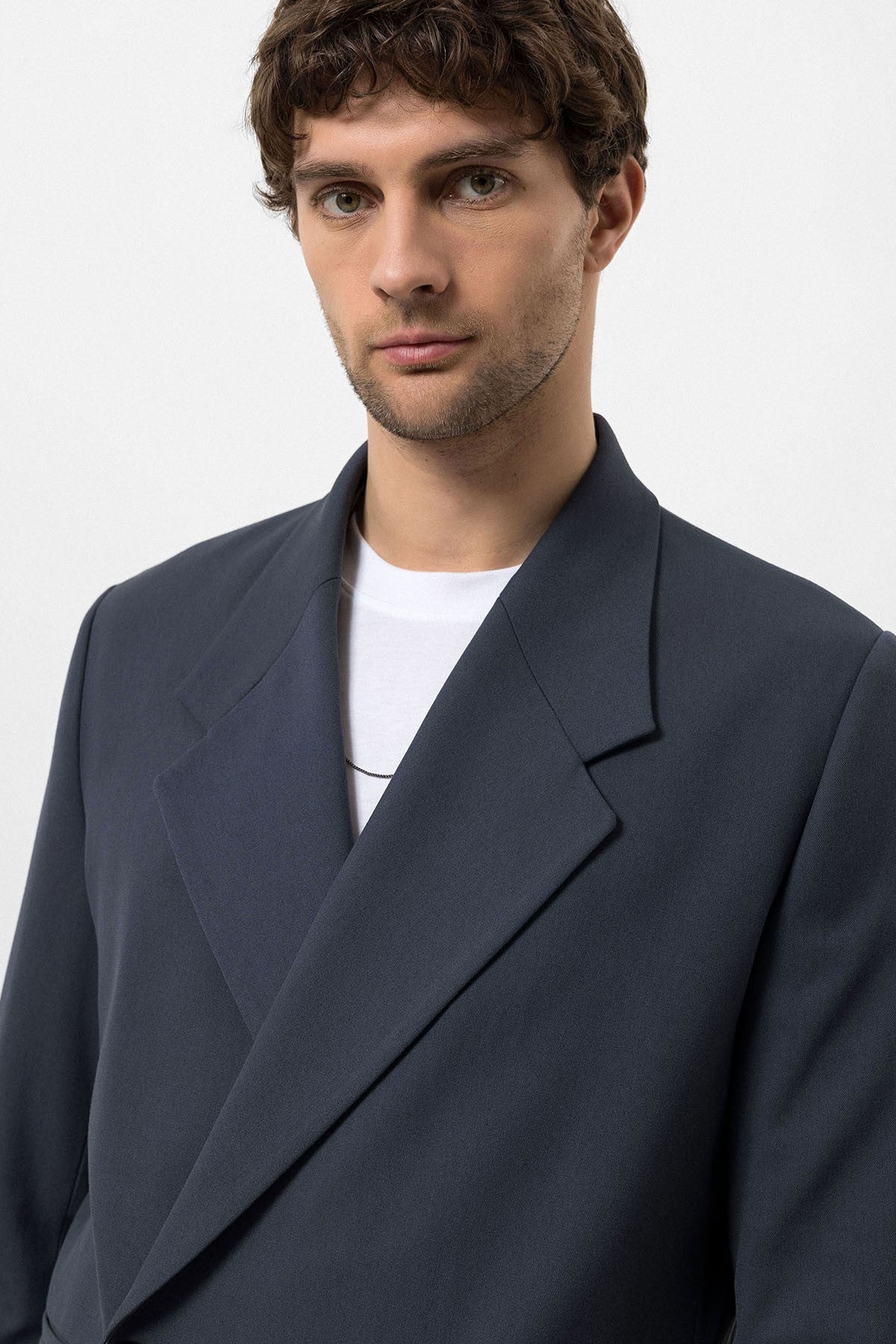 Kruvaze Kapama Fleto Cepli Erkek Blazer Ceket