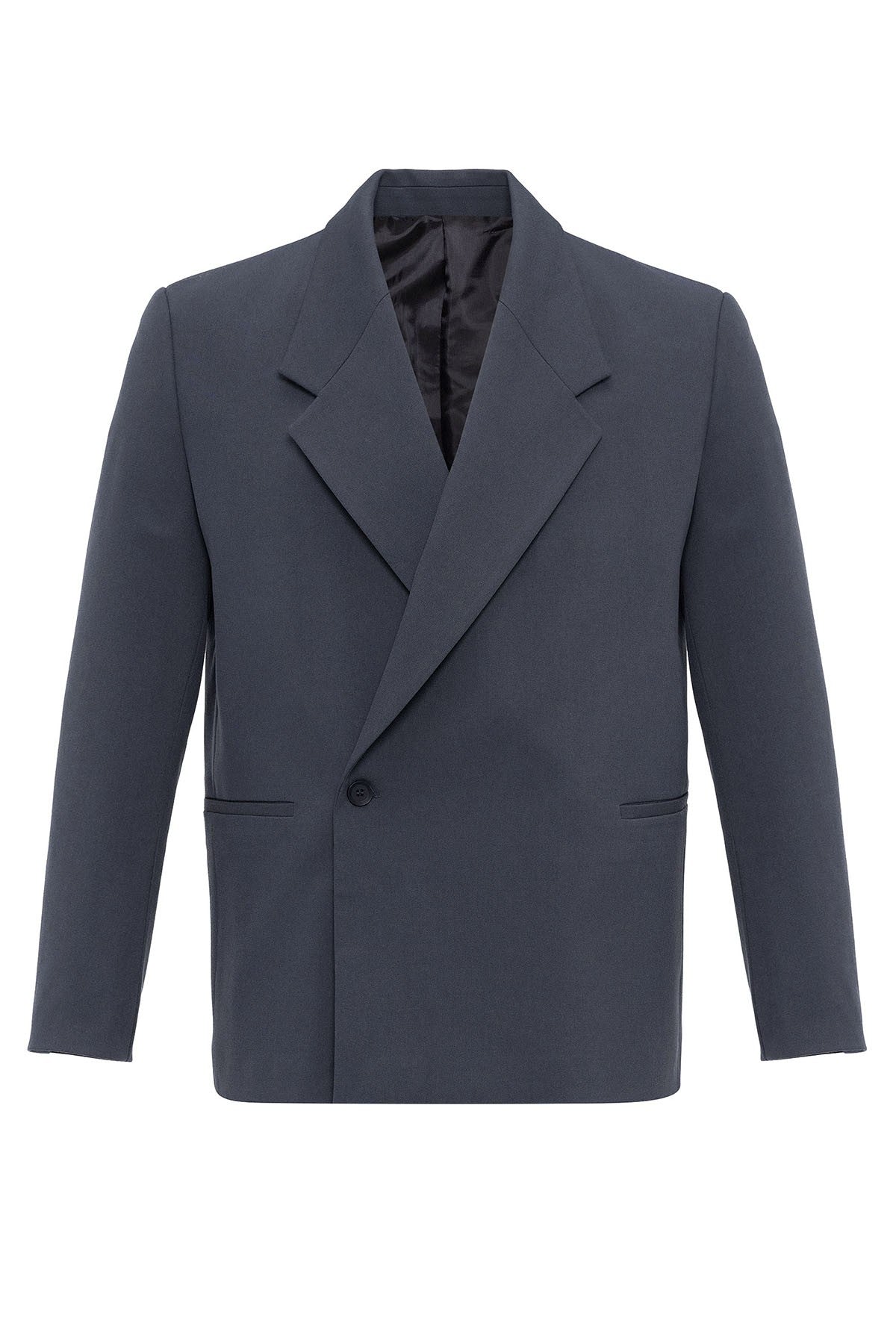 Kruvaze Kapama Fleto Cepli Erkek Blazer Ceket