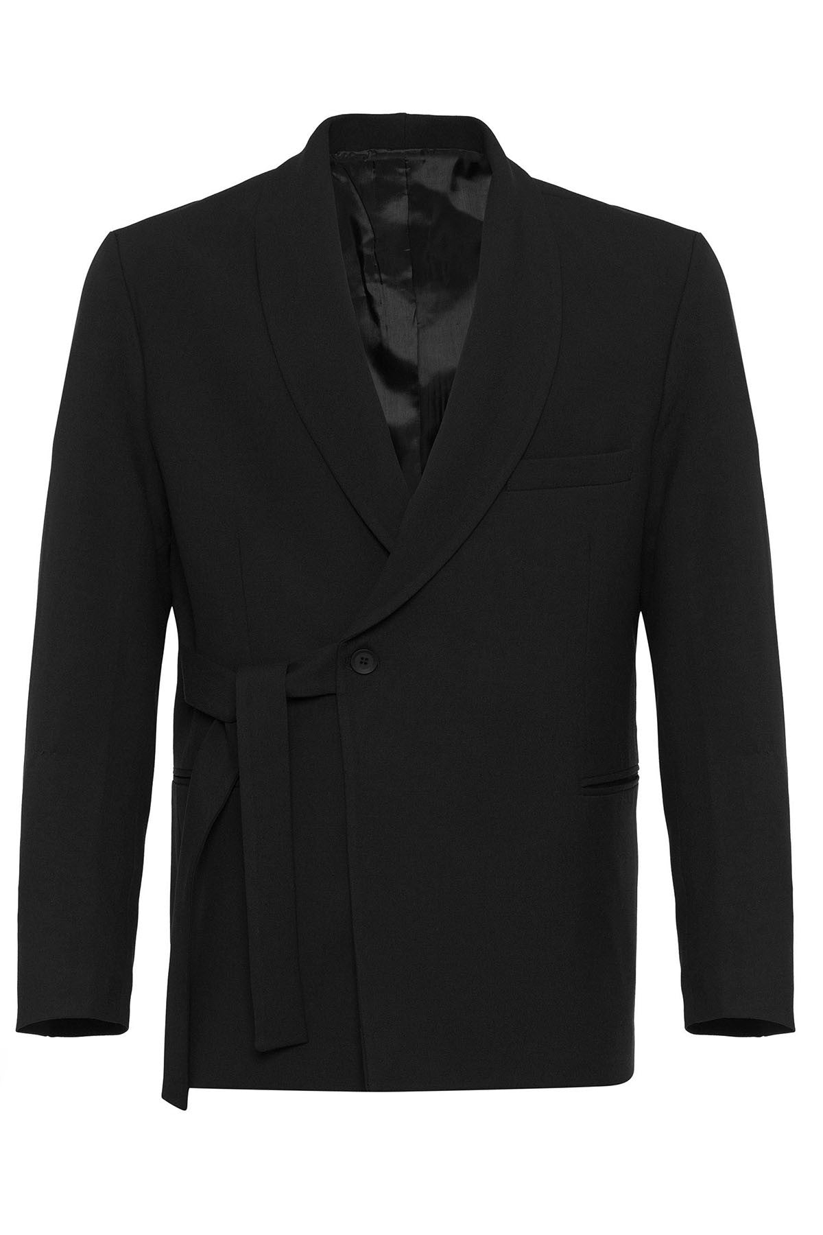 Antioch Kruvaze Kapama Kuşaklı Erkek Blazer Ceket