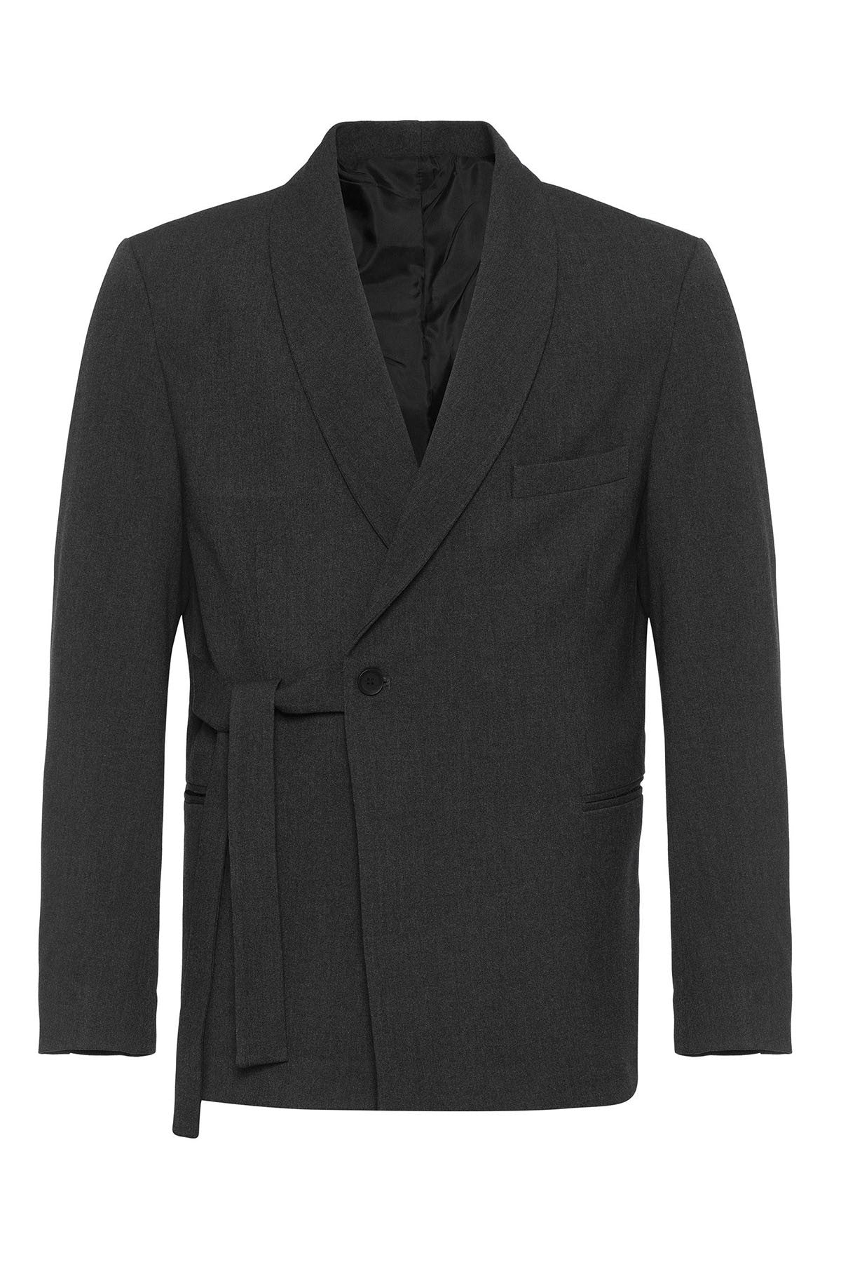 Antioch Kruvaze Kapama Kuşaklı Erkek Blazer Ceket