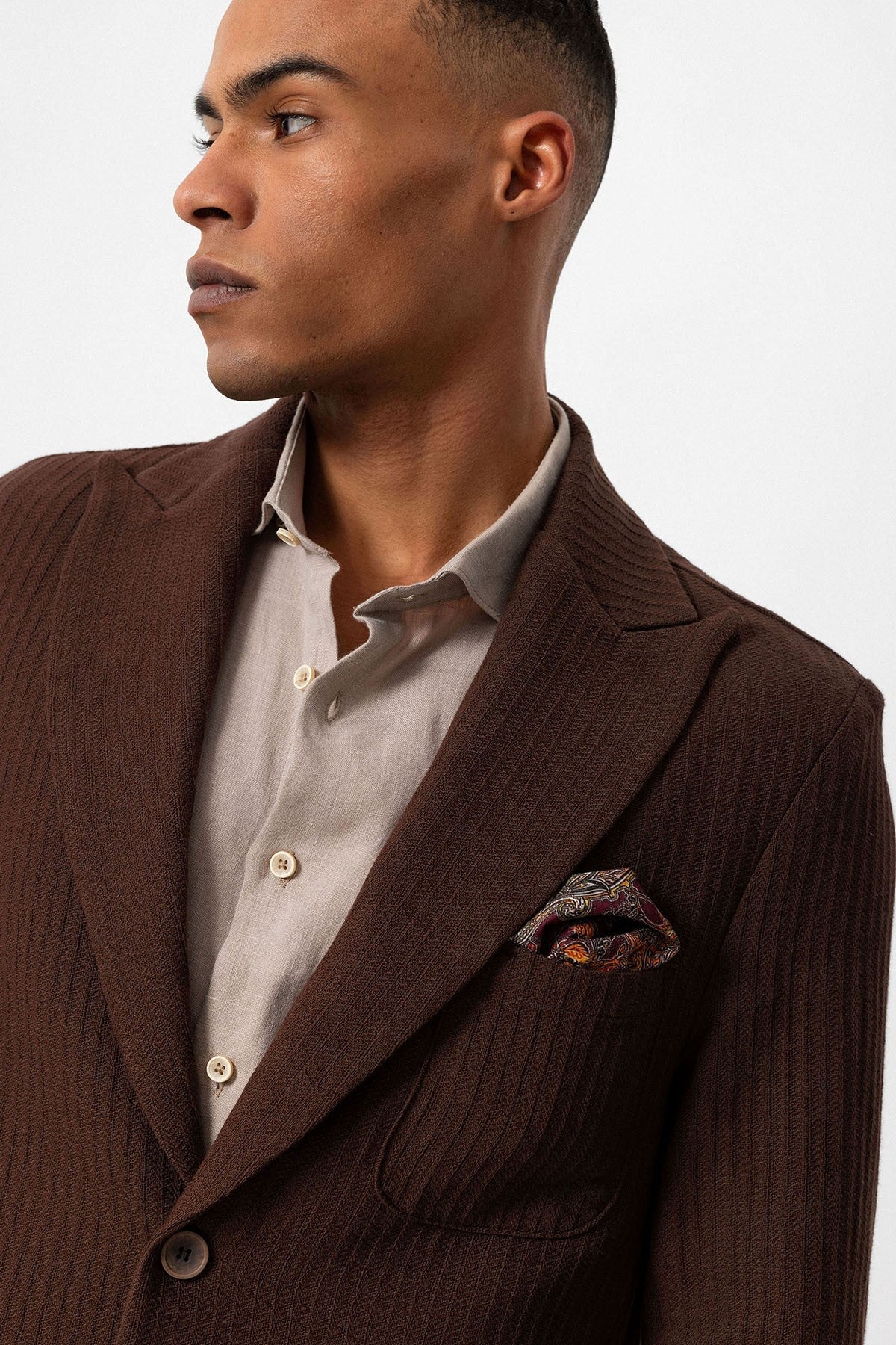 Antioch Torba Cepli Astarsız Erkek Blazer Ceket