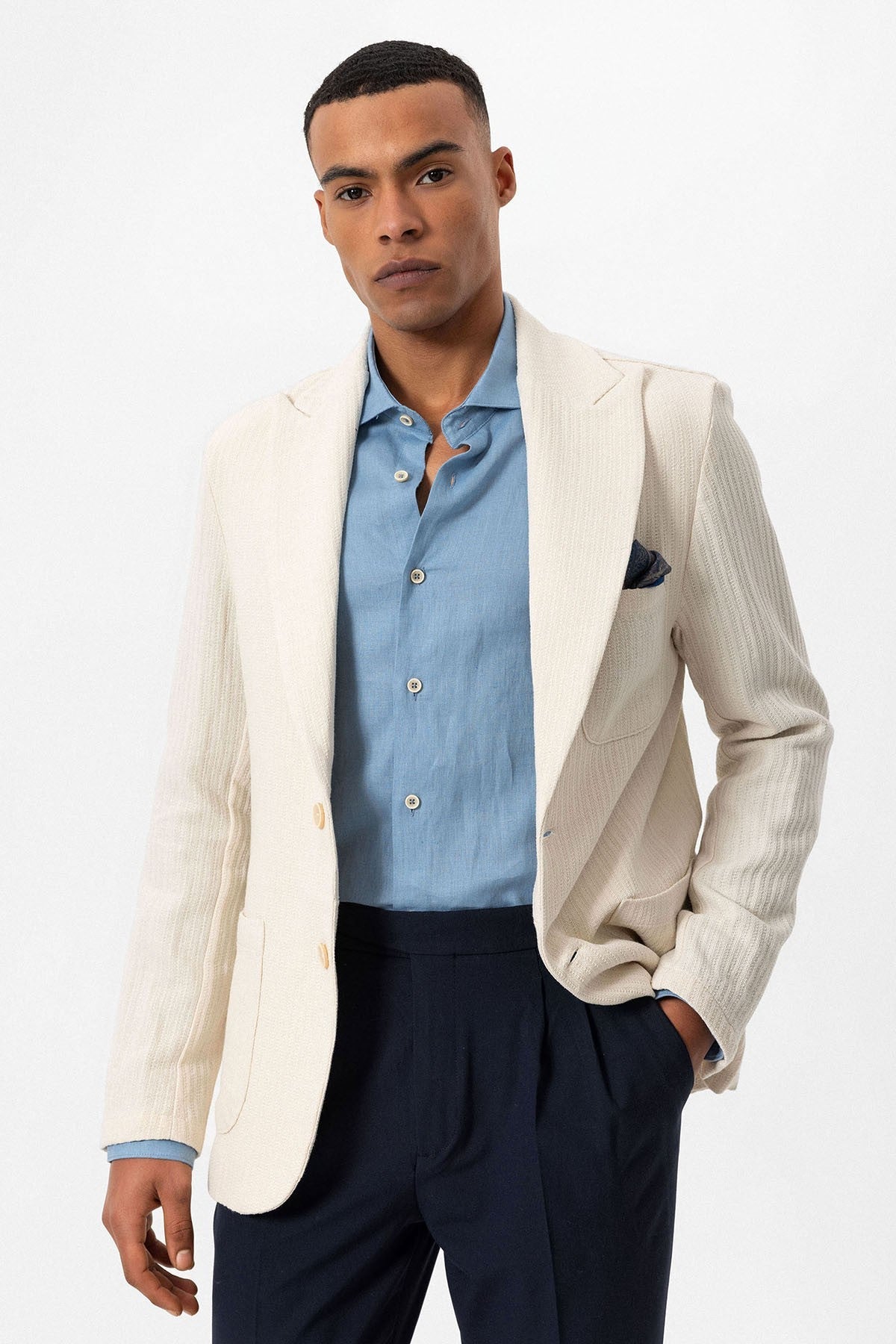 Antioch Torba Cepli Astarsız Erkek Blazer Ceket