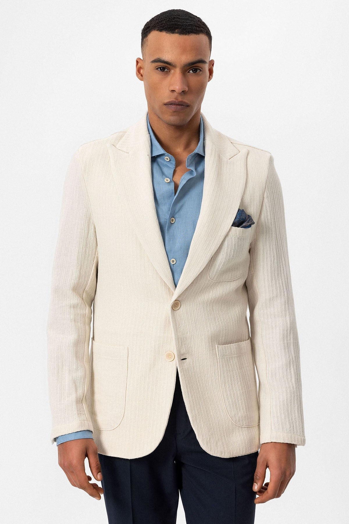 Antioch Torba Cepli Astarsız Erkek Blazer Ceket