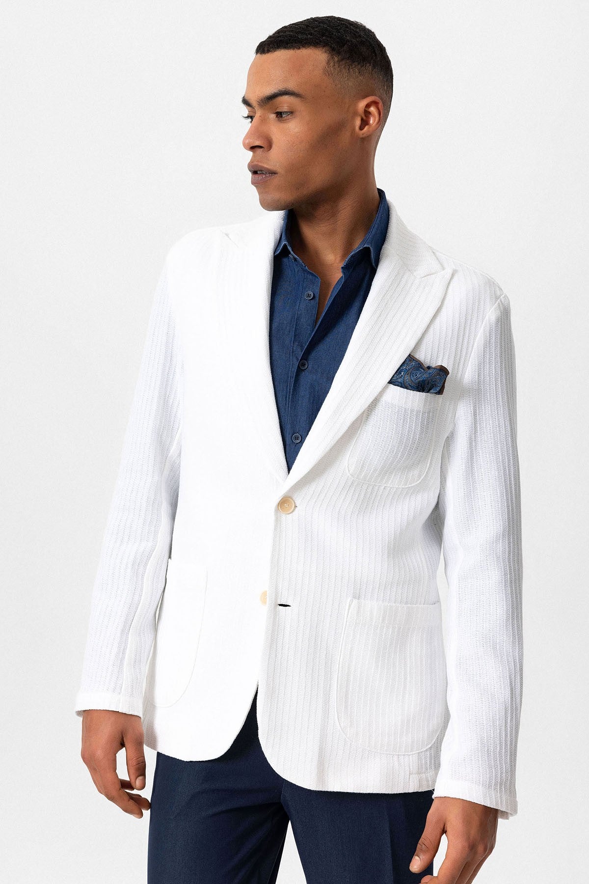 Antioch Torba Cepli Astarsız Erkek Blazer Ceket