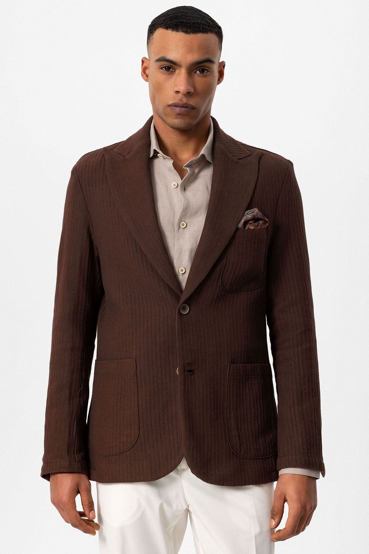 Antioch Torba Cepli Astarsız Erkek Blazer Ceket
