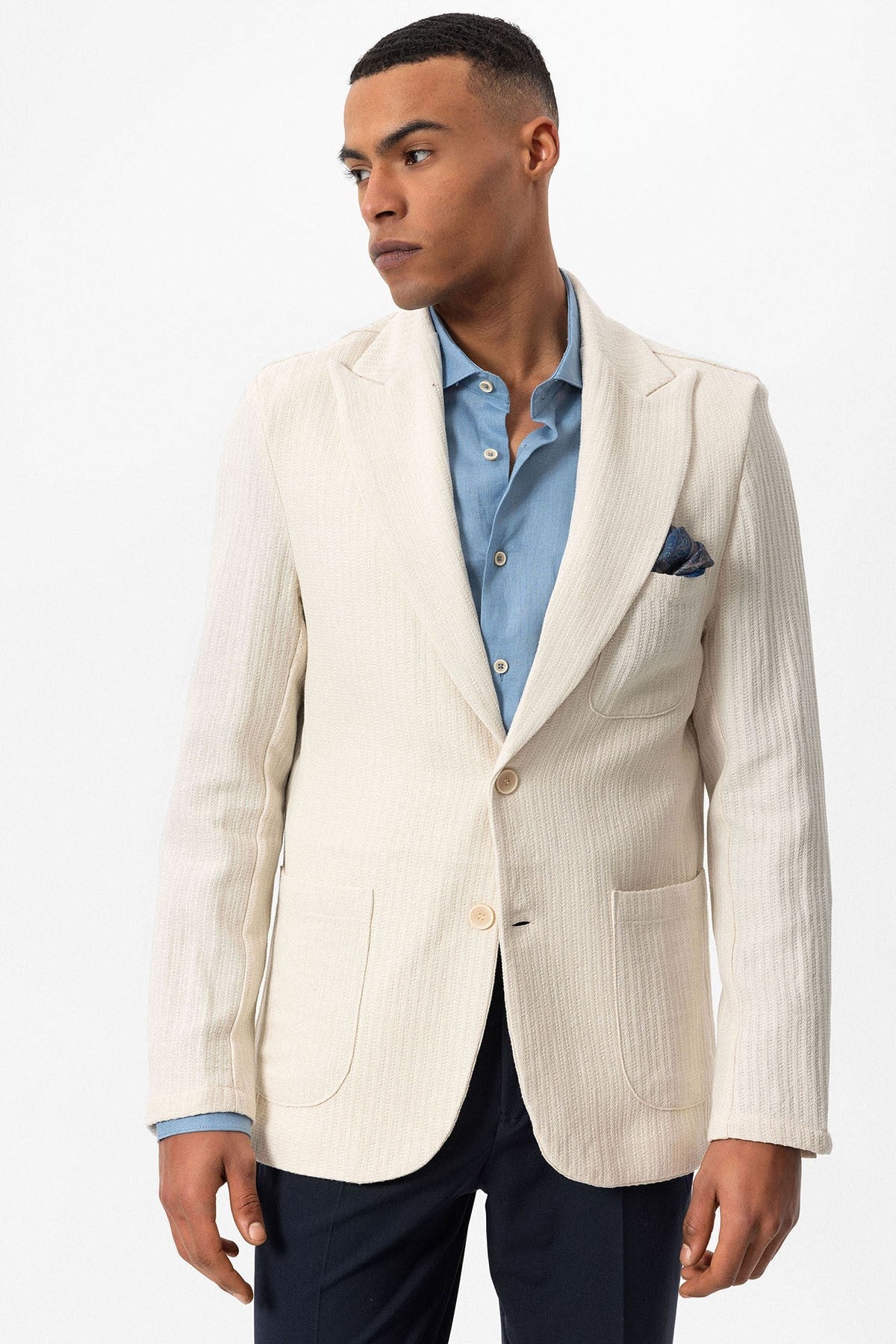 Antioch Torba Cepli Astarsız Erkek Blazer Ceket