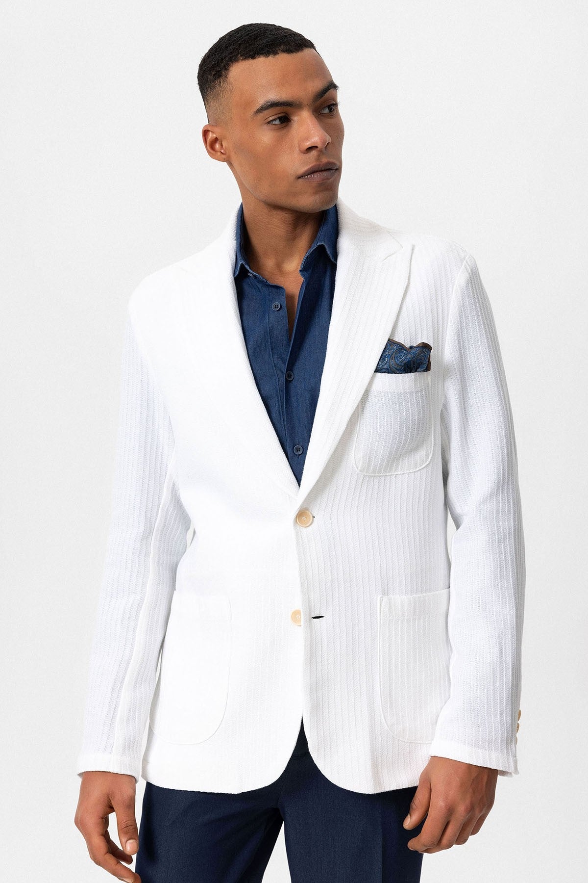 Antioch Torba Cepli Astarsız Erkek Blazer Ceket